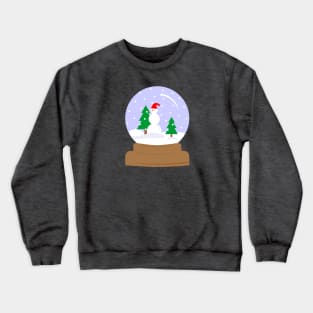 Snow globe with a snowman and a spruces inside Crewneck Sweatshirt